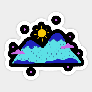 blue mountain design Sticker